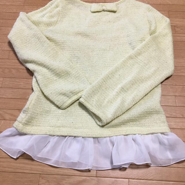 OLLINKARI(オリンカリ)のOLLINKARI  黄緑色の長袖ニット　150 キッズ/ベビー/マタニティのキッズ服女の子用(90cm~)(ニット)の商品写真