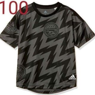 アディダス(adidas)の【新品】【サイズ：100】adidasキッズTシャツ(インスパイア黒)(Tシャツ/カットソー)