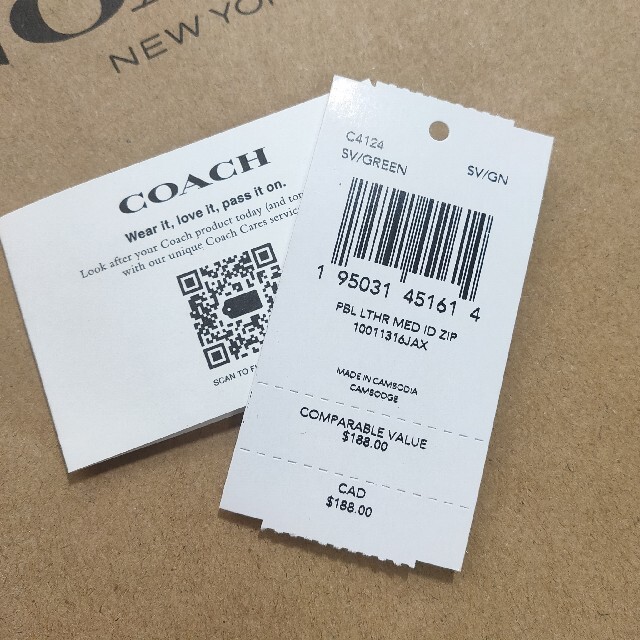 COACH(コーチ)の人気★COACH コーチ ミディアム ジップウォレット 二つ折り財布 グリーン レディースのファッション小物(財布)の商品写真
