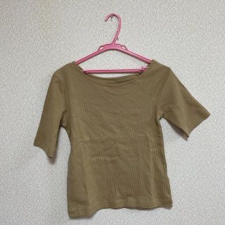 ジーユー(GU)のリブドロップショルダーTシャツ(Tシャツ(半袖/袖なし))