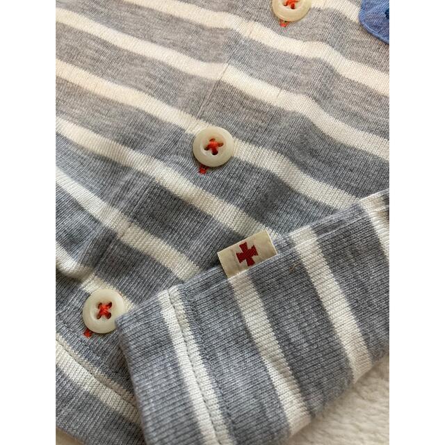 hakka baby(ハッカベビー)のボーダーベスト　90 キッズ/ベビー/マタニティのキッズ服男の子用(90cm~)(Tシャツ/カットソー)の商品写真