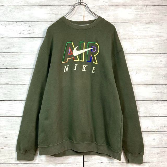 鬼レア】90sナイキ☆銀タグ 刺繍 スウェットトレーナー 裏起毛 プル