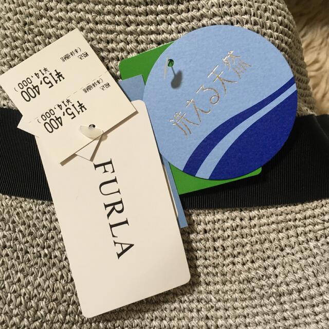 Furla(フルラ)のぶう様専用　FURLA フルラ グレー 麦わら帽子 レディースの帽子(麦わら帽子/ストローハット)の商品写真