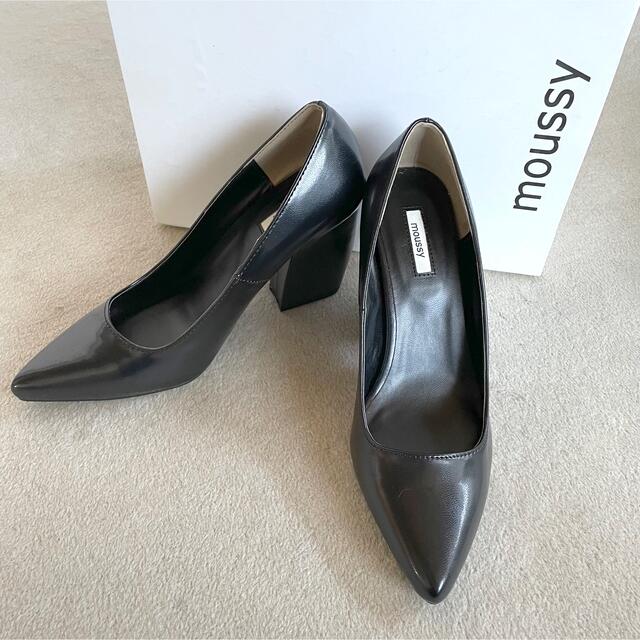 【美品】moussy チャンキーヒール 太ヒール パンプス 黒 Sサイズ お洒落