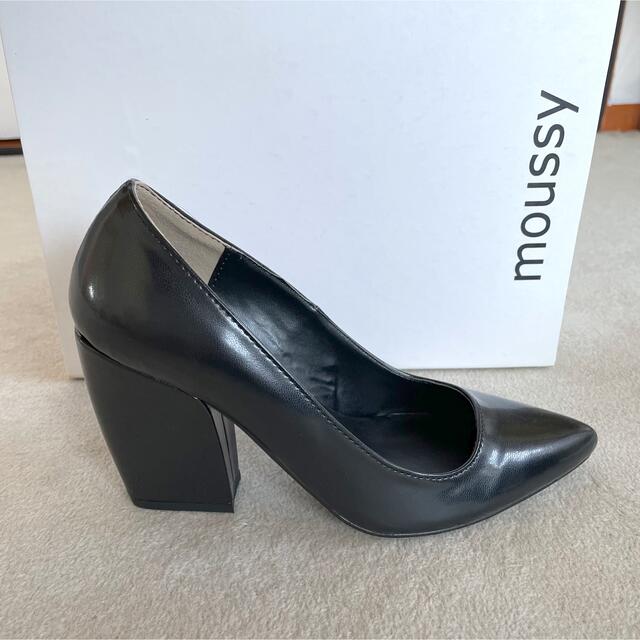 【美品】moussy チャンキーヒール 太ヒール パンプス 黒 Sサイズ お洒落