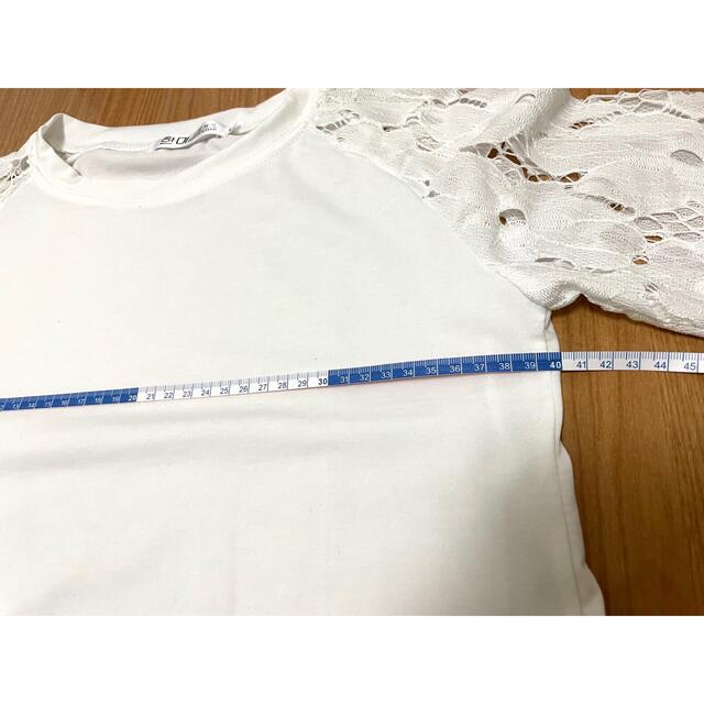ロングTシャツ　トップス　レディース　M 長袖　ホワイト レディースのトップス(Tシャツ(長袖/七分))の商品写真