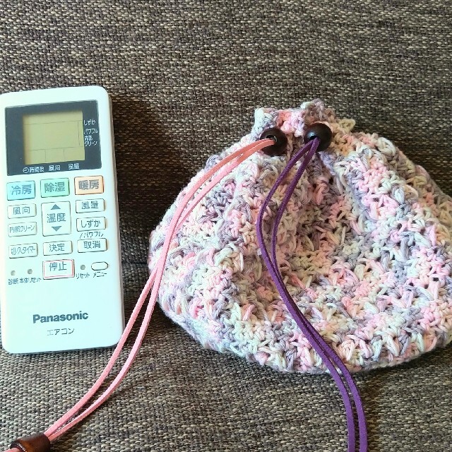 グラデーションカラー巾着ミニ ピンク 送料無料 匿名発送 ハンドメイドのファッション小物(ポーチ)の商品写真