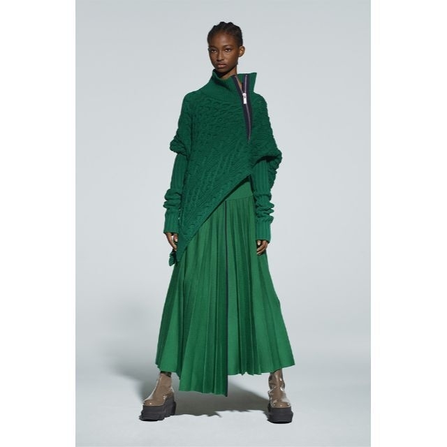 sacai(サカイ)の【美品】sacai サカイ 2021AW ニットプリーツスカート レディースのスカート(ロングスカート)の商品写真