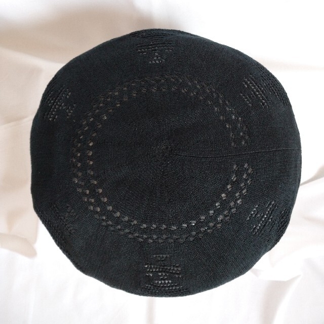 Vivienne Westwood(ヴィヴィアンウエストウッド)のvivienne westwood サマー ニット ベレー帽 オーブ 黒 レディースの帽子(ハンチング/ベレー帽)の商品写真