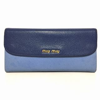 ミュウミュウ(miumiu)のmiumiu(ミュウミュウ) 長財布 - レザー(財布)