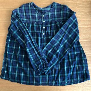 ムジルシリョウヒン(MUJI (無印良品))の無印良品　キッズ　フランネルトップス　チェック　150(Tシャツ/カットソー)