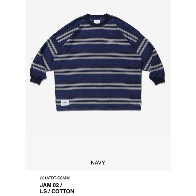 Tシャツ/カットソー(七分/長袖)wtaps 22SS JAM 02 ロングスリーブ 長袖 カットソー ネイビー