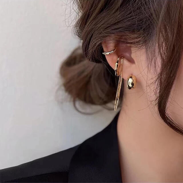 PI025 gold pierce ＆ ear cuff レディースのアクセサリー(イヤーカフ)の商品写真