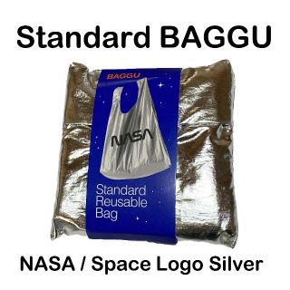 バグゥ(BAGGU)のBAGGU NASAロゴ シルバーメタリック Standardバグゥ エコバッグ(エコバッグ)