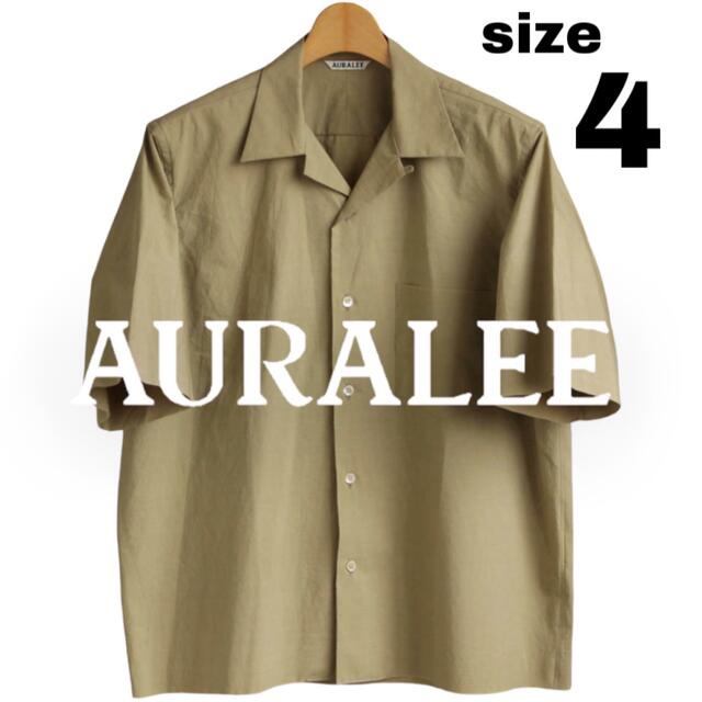 AURALEE(オーラリー)のAURALEE オーラリー半袖オープンカラーシャツ ベージュ　size 4 メンズのトップス(シャツ)の商品写真