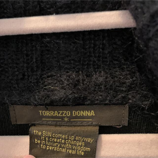 TORRAZZO DONNA(トラッゾドンナ)のTORRAZZO DONNA ニットカーディガン 黒 レディースのトップス(カーディガン)の商品写真