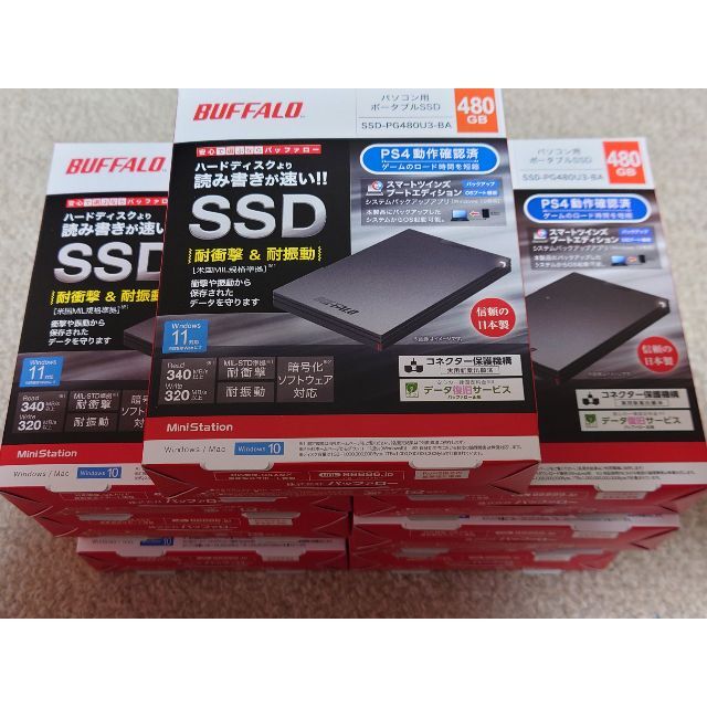 アウトレットストア」 Buffalo SSD-PG480U3-BA 9個セット