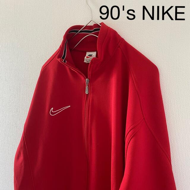 NIKE(ナイキ)の90'sNIKEナイキトラックジャケットジャージ小松菜奈xlXL赤レッド長袖古着 メンズのトップス(ジャージ)の商品写真