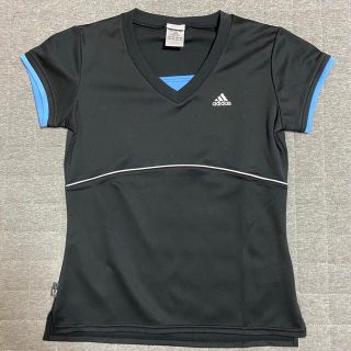 アディダス(adidas)の【美品】adidas アディダス　レディース　Tシャツ　黒(Tシャツ(半袖/袖なし))