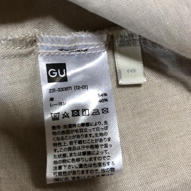 GU(ジーユー)のGU  美品リネンブレンドオーバーサイズシャツ(5分袖)S レディースのトップス(シャツ/ブラウス(半袖/袖なし))の商品写真