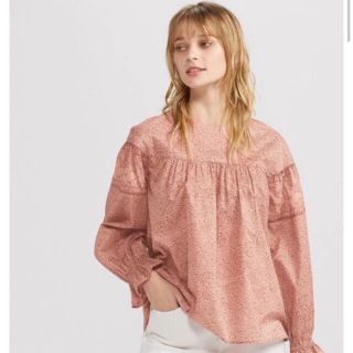 ユニクロ(UNIQLO)のユニクロ アナスイ ♡ ソフトコットンブラウス S ピンク(シャツ/ブラウス(長袖/七分))