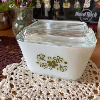 パイレックス(Pyrex)のオールドパイレックス　クレイジーデイジー柄　レフ　Sサイズ(容器)