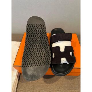 HERMES エルメス シプレ サンダル スエード 黒 38