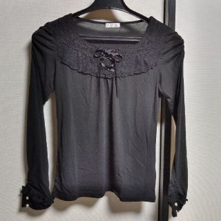 アクシーズファム(axes femme)のaxes　黒レース使い長袖カットソー　トップス(カットソー(長袖/七分))