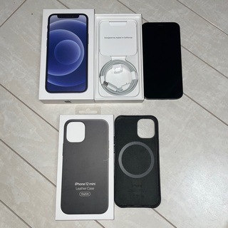 アイフォーン(iPhone)のiPhone 12 mini 64GB ブラック　美品　純正ケース付(スマートフォン本体)