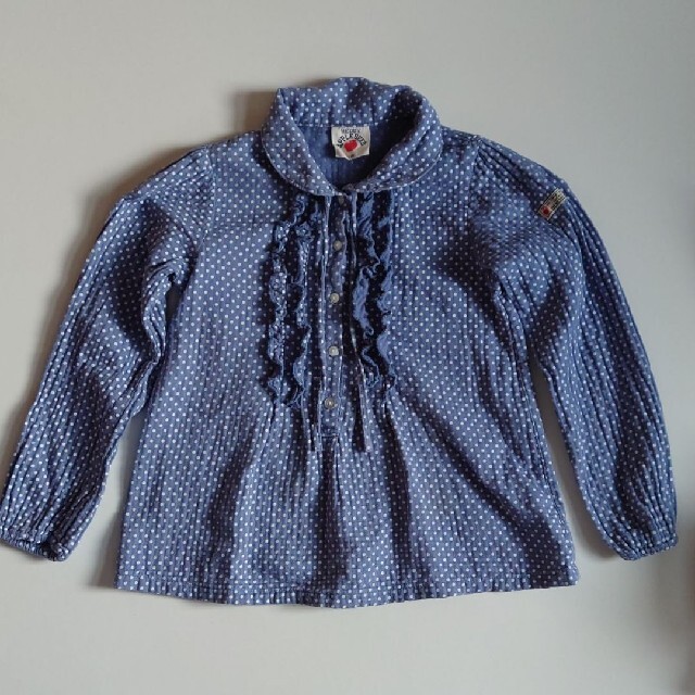 F.O.KIDS(エフオーキッズ)のドット柄チュニックブラウス　サイズ120 キッズ/ベビー/マタニティのキッズ服女の子用(90cm~)(ブラウス)の商品写真