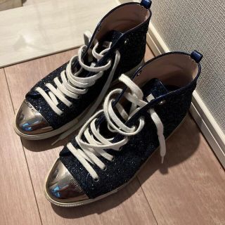 ミュウミュウ(miumiu)の❤️MIU MIU ハイカット スニーカー フラットシューズ ハイヒール(スニーカー)