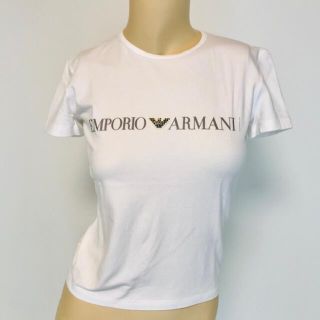 エンポリオアルマーニ(Emporio Armani)のエンポリオアルマーニアンダーウェア★ラインストーン付 Tシャツ(S相当)WH(Tシャツ(半袖/袖なし))