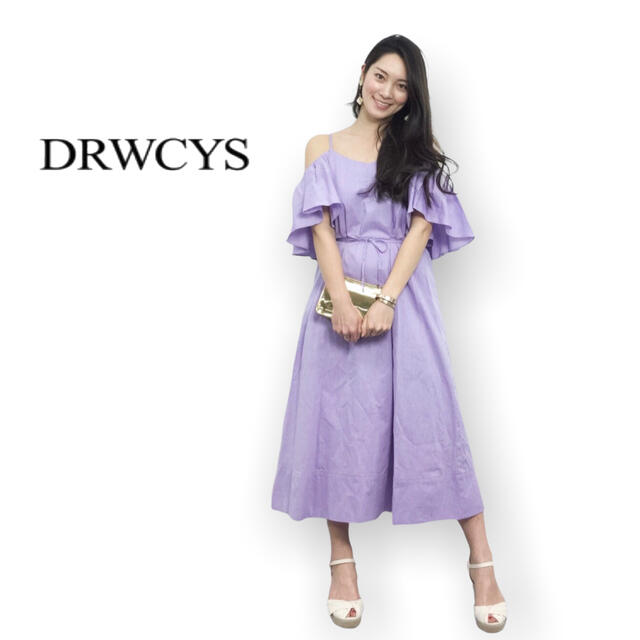 DRWCYS 新品未使用タグ付き カラーシャンブレーラッフルワンピース