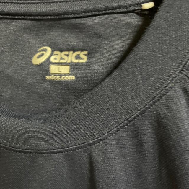 asics(アシックス)のasics アシックス　刺繍ロゴノースリーブ　Lサイズ　ネイビー スポーツ/アウトドアのランニング(ウェア)の商品写真