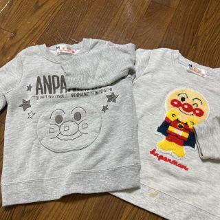 アンパンマン(アンパンマン)のアンパンマン トレーナー　90cm 95cm グレー　汚れあり(Tシャツ/カットソー)