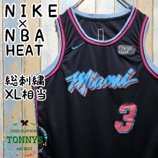 ナイキ(NIKE)の【ナイキ】【ＮＢＡヒート】タンクトップ　総刺繍　ドウェイン・ウェイド　ＸＬ相当(タンクトップ)