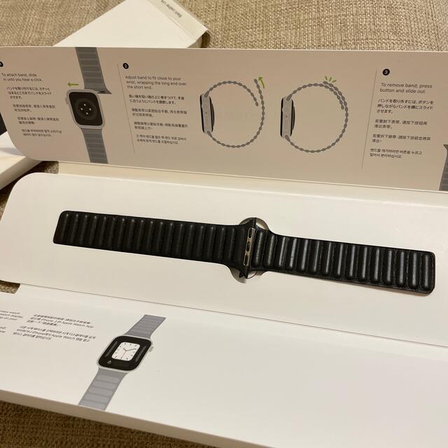 Apple Watch - Apple Watch 44㎜ レザーリンク マグネット式 ブラック