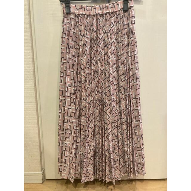 ANAYI - 極美品♡ANAYIキカプリントプリーツスカート・ピンク・ベージュ系♡34サイズ