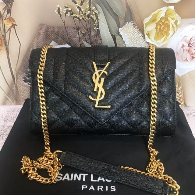 イブサンローラン　YSL グリーン　ショルダーウォレット