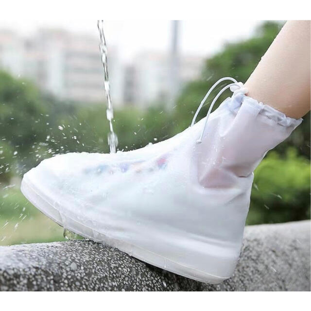 レインブーツ 靴カバー S 透明白 防水 防汚 雨対策 男女兼用 母の日 GW レディースの靴/シューズ(レインブーツ/長靴)の商品写真
