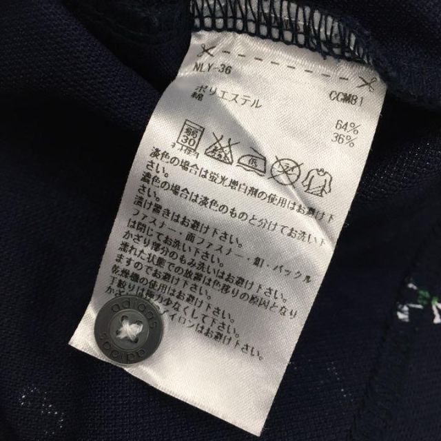 adidas GOLF スポーツウェア 半袖ポロシャツ 総柄 レディースM 紺色 7