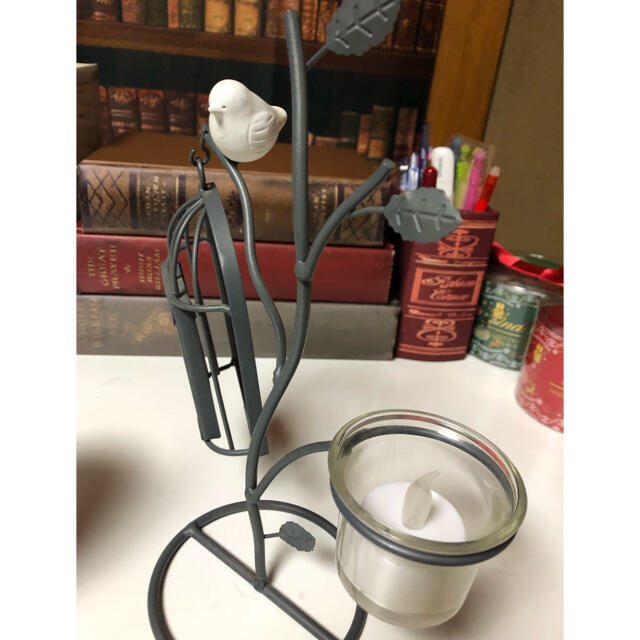 Francfranc(フランフラン)のアンティーク  鳥籠フォトフレーム　蝋燭　燭台 コスメ/美容のリラクゼーション(キャンドル)の商品写真