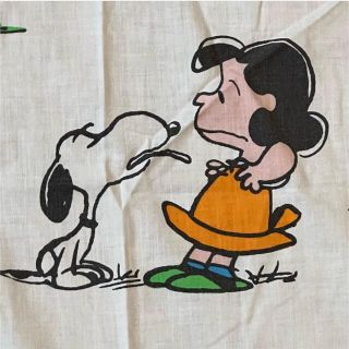 SNOOPY - スヌーピー ビンテージ 生地477 野球柄 アメリカ フラット