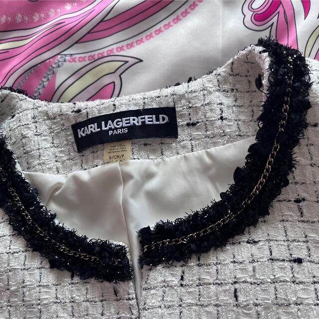 Karl Lagerfeld(カールラガーフェルド)のKarl Lagerfeld ツイードノーカラージャケット♡ レディースのジャケット/アウター(ノーカラージャケット)の商品写真