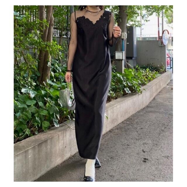Ameri VINTAGE(アメリヴィンテージ)のアメリビンテージ　クルエラドレス　ブラック レディースのフォーマル/ドレス(ロングドレス)の商品写真