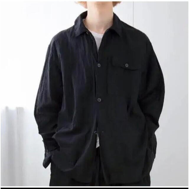 メンズcomoli ベタシャン　ユーティリティシャツ　ブラック　size2