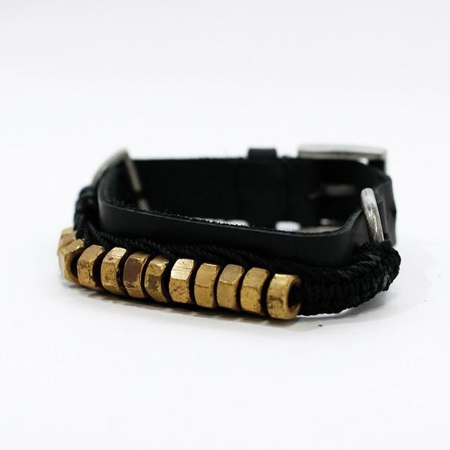 SCOTCH & SODA(スコッチアンドソーダ)のブレスレット Scotch & Soda 本革 黒 B01MU7FBCK-BLK メンズのアクセサリー(ブレスレット)の商品写真