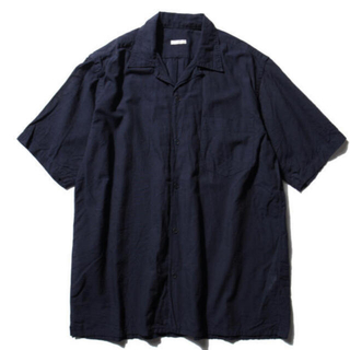 コモリ(COMOLI)のcomoli 20ss ベタシャンオープンカラーシャツ　ブラック(シャツ)