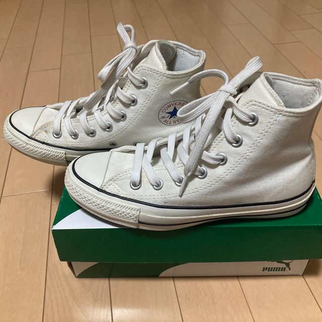 CONVERSE(コンバース)の再値下げ【23センチ】converse　オールスター　白　ハイカット レディースの靴/シューズ(スニーカー)の商品写真