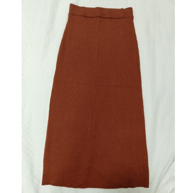 UNIQLO(ユニクロ)のユニクロ メリノブレンドリブスカート ブラウン S レディースのスカート(ロングスカート)の商品写真